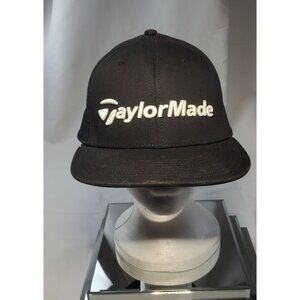 Taylor Made Golf Flex Cap Hat Men's Small Medium Black Fitted Embroidered